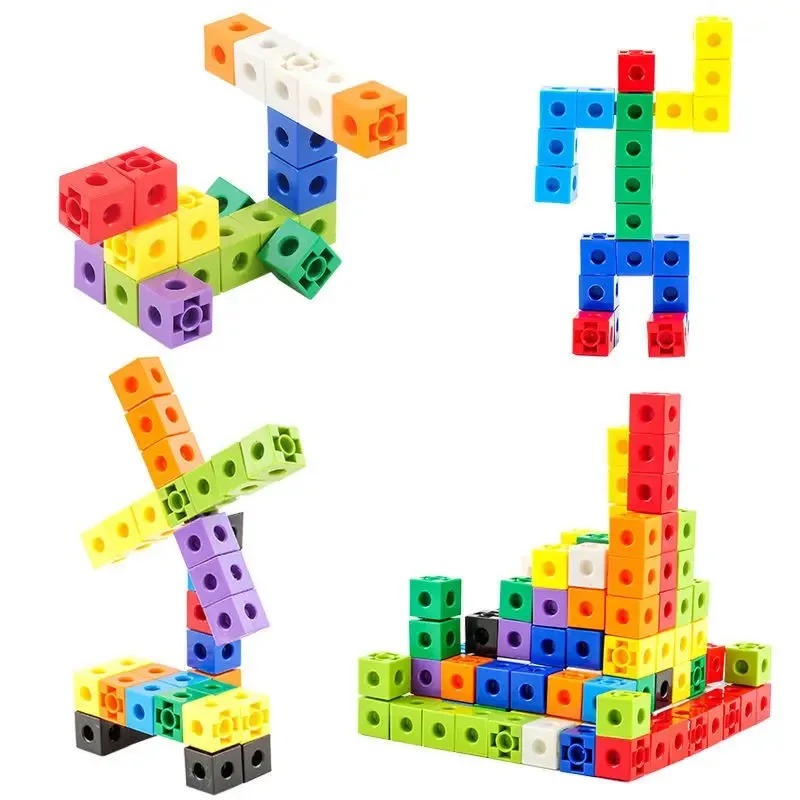 Brain Teaser Cube - 100-teiliges Set Verbindungs-Würfel Mathematik-Lernmaterialien für Kinder