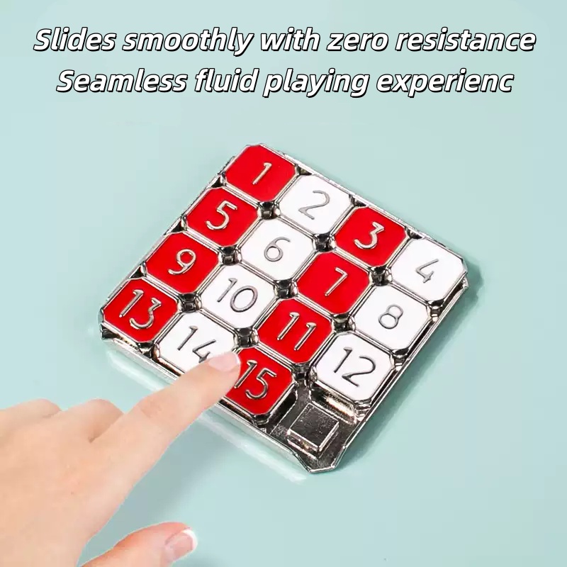 Brain Teaser Cube - Metall-Schiebepuzzle-Brett, Zahlenpuzzle, Mini Tragbares Gehirnteaser, Stressabbau,