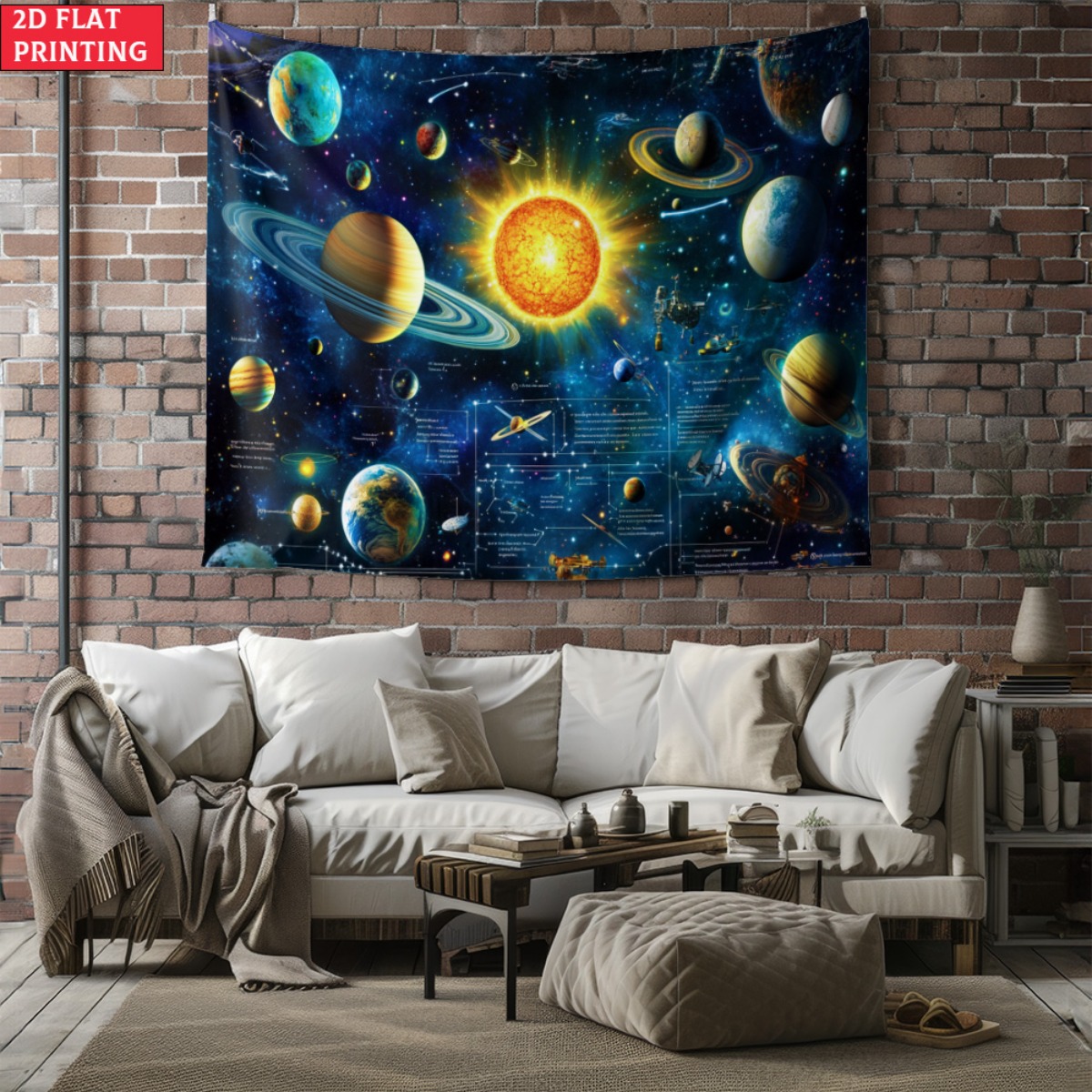 Kids Educational Posters - Ungerahmt Sonnensystem Planet Wandteppich Weltraum Wissenschaft