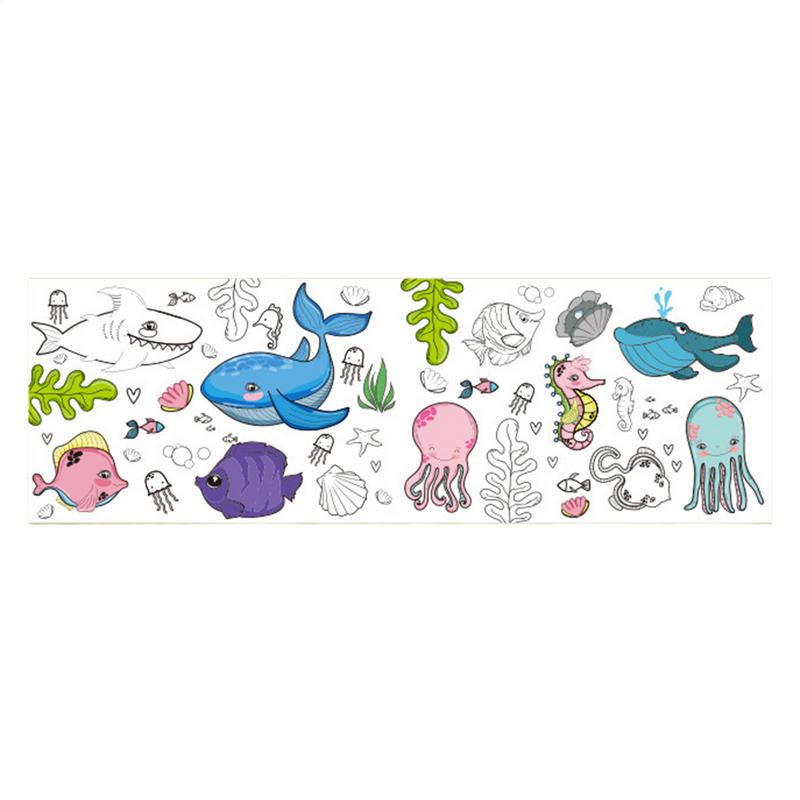 Kids Education Wallpaper - Malpapierrolle für Kinder, Cartoon-lange Zeichnung, Wandkleber,