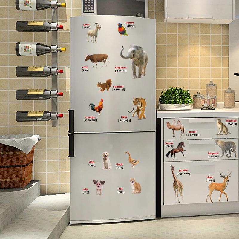 Kids Education Wallpaper - 2 Stück Realistische Tierwelt Lehrreiche Wandaufkleber