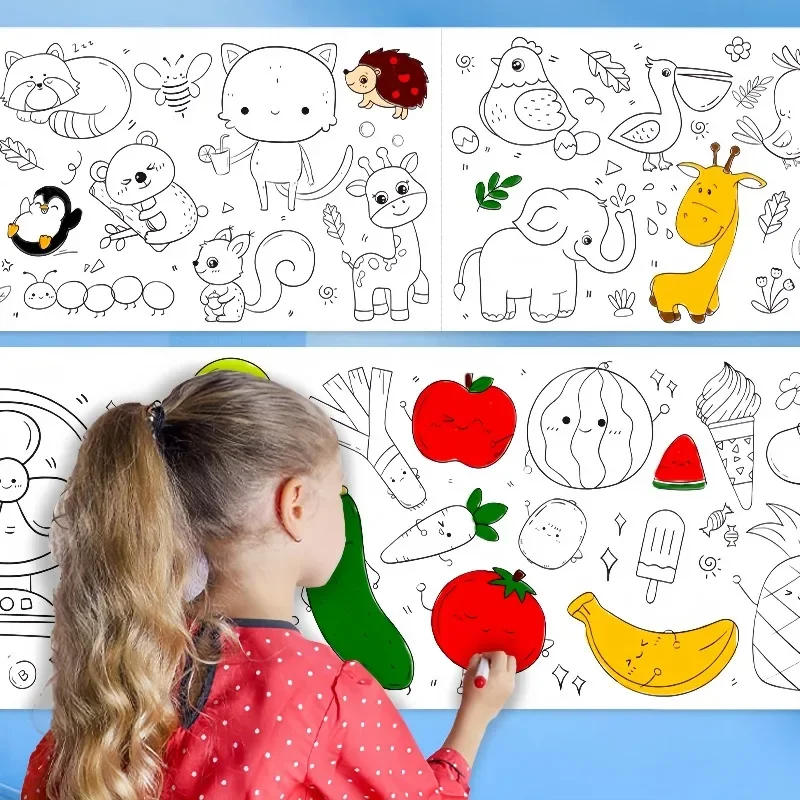 Kids Education Wallpaper - Kinder Malpapierrolle Klebrige DIY Wand Boden