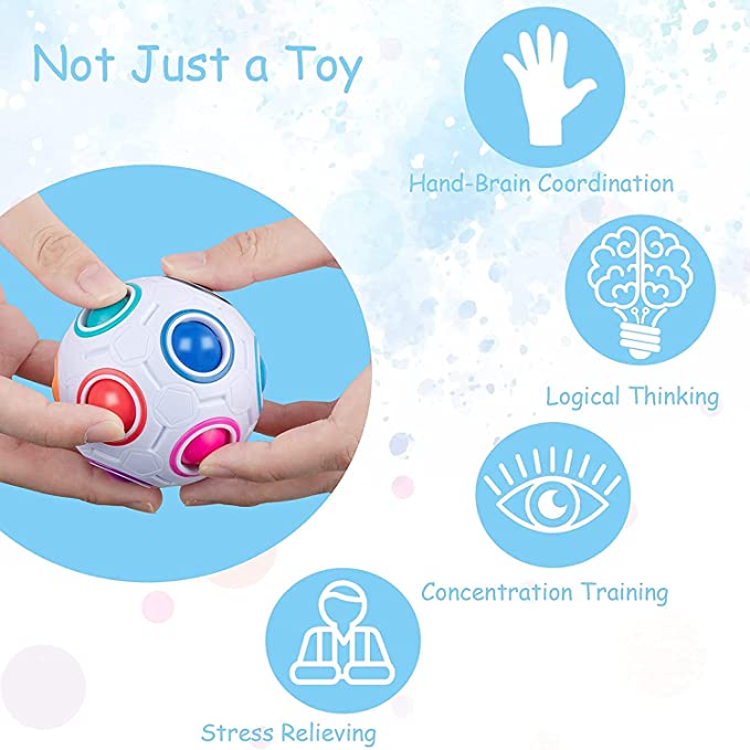 Brain Teaser Cube - Magischer Regenbogen-Puzzleball, Speedcube-Ball, Spaßiger Stresskiller, Gehirntrainer,