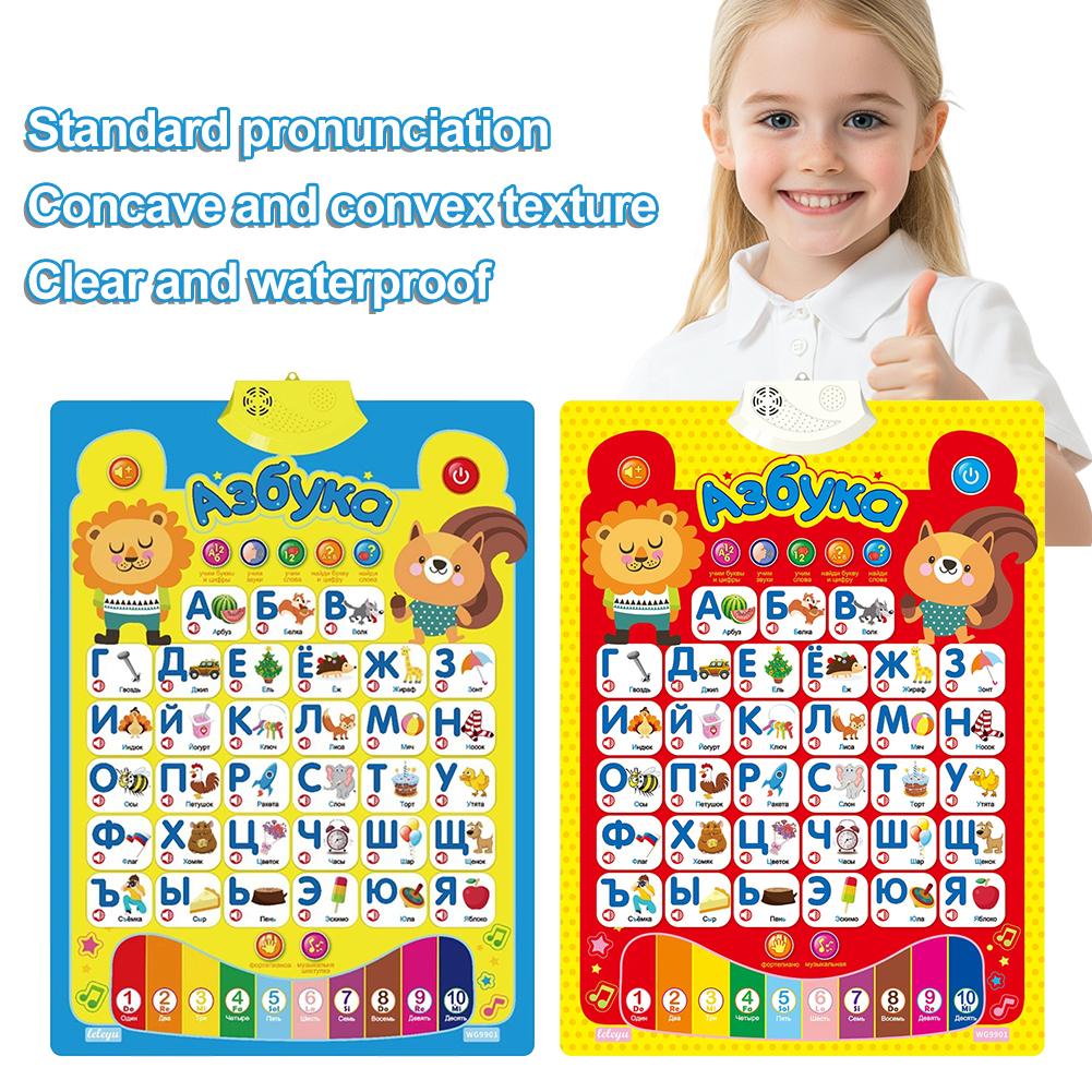 Kids Educational Posters - Russische elektronische interaktive Alphabet-Wandtafel, sprechendes ABC