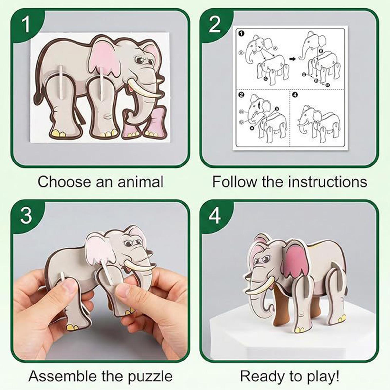 Educational Cartoon For Kids - 3D-Cartoon-Puzzles für Kinder, 7 Muster, 3D-Spaß-Schaumstoff-Lernspielzeug,