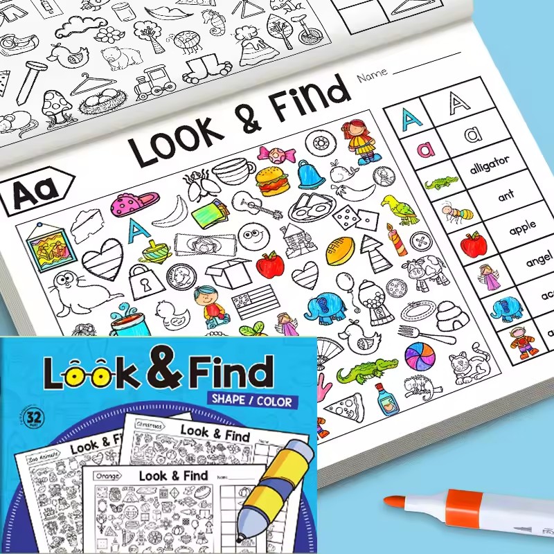 Kids Education In Us - Look And Find Malbuch für Kleinkinder,