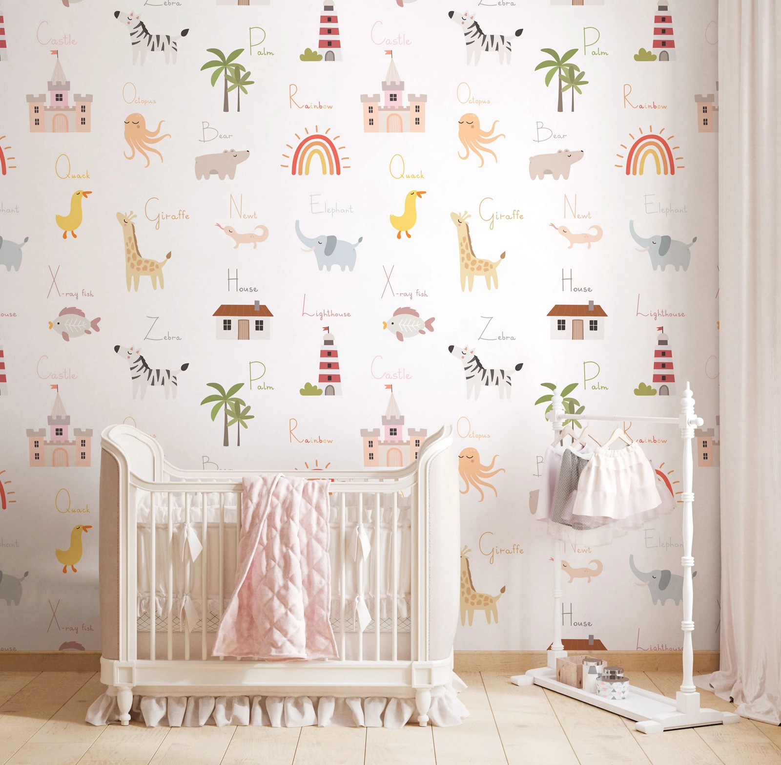 Kids Education Wallpaper - Kinderzimmer-Wandtapete zum Abziehen und Aufkleben, niedliche