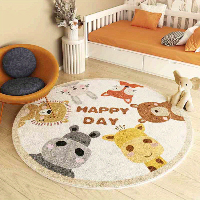 Happy Kids Education - Fröhliche Tiere Runder Teppich Flanell Cartoon