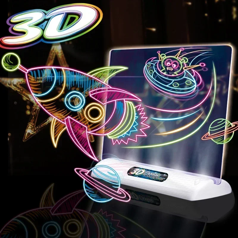 Kids Education Foundation - 3D Magic Drawing Board LED Glow