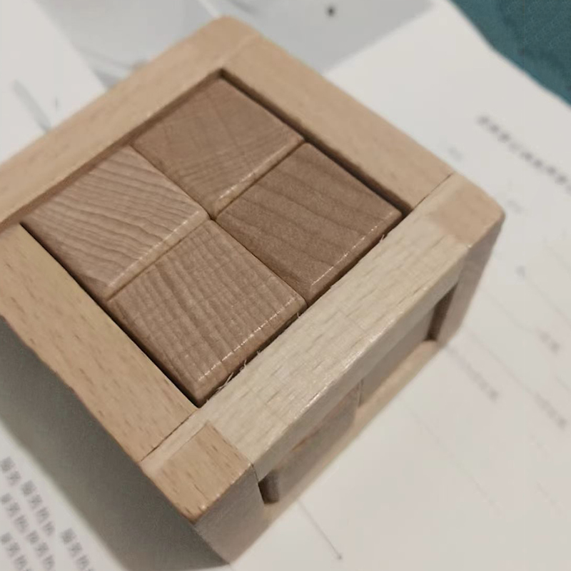 Brain Teaser Cube - Pädagogisches Entwirrungsspielzeug, ineinandergreifender Puzzle-Würfel, hölzerner Denkaufgabe
