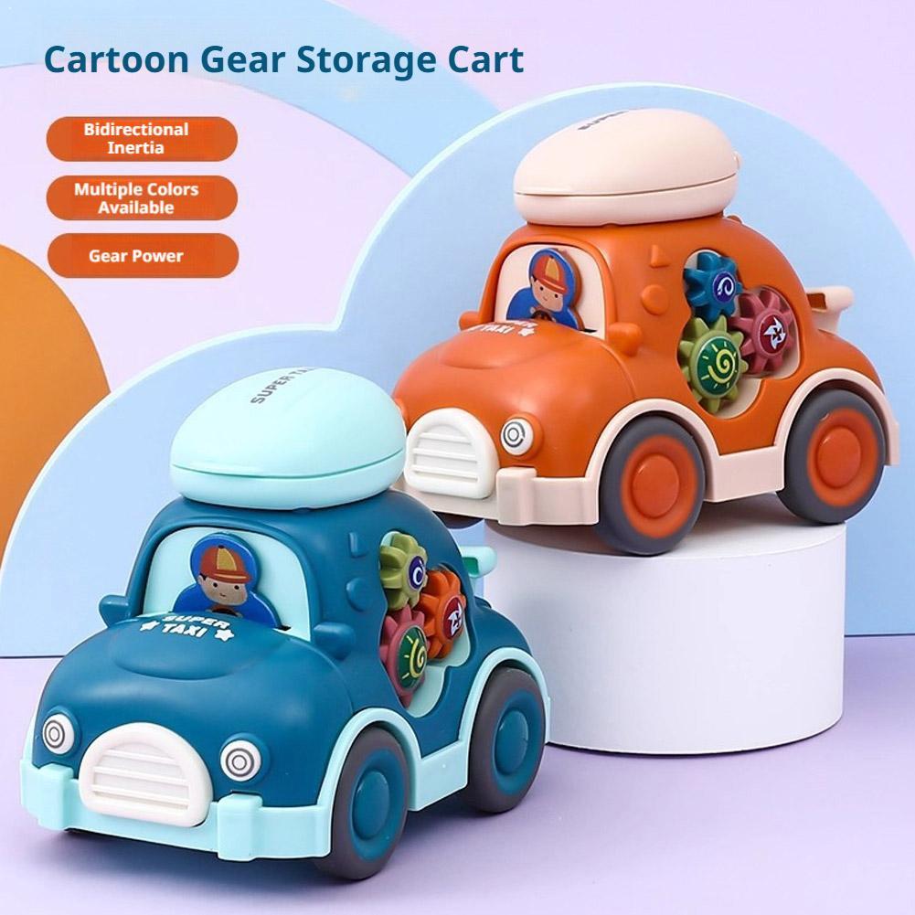 Kids Educational Device - Cartoon Mini Rückzieh-Spielzeugauto, Trägheitsfahrzeuge, Frühpädagogisches Krabbel-Spielzeug