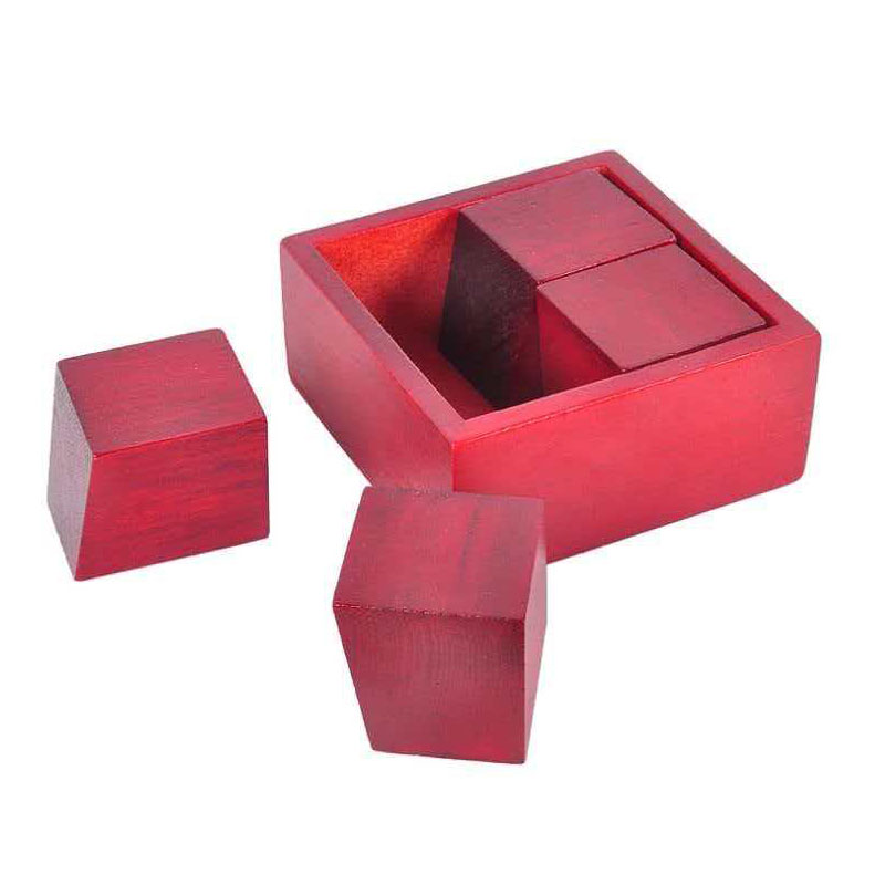 Brain Teaser Cube - Unmögliches Holz-Gehirnteaser-Puzzle-Box: Clever angeordnete vier Teile,