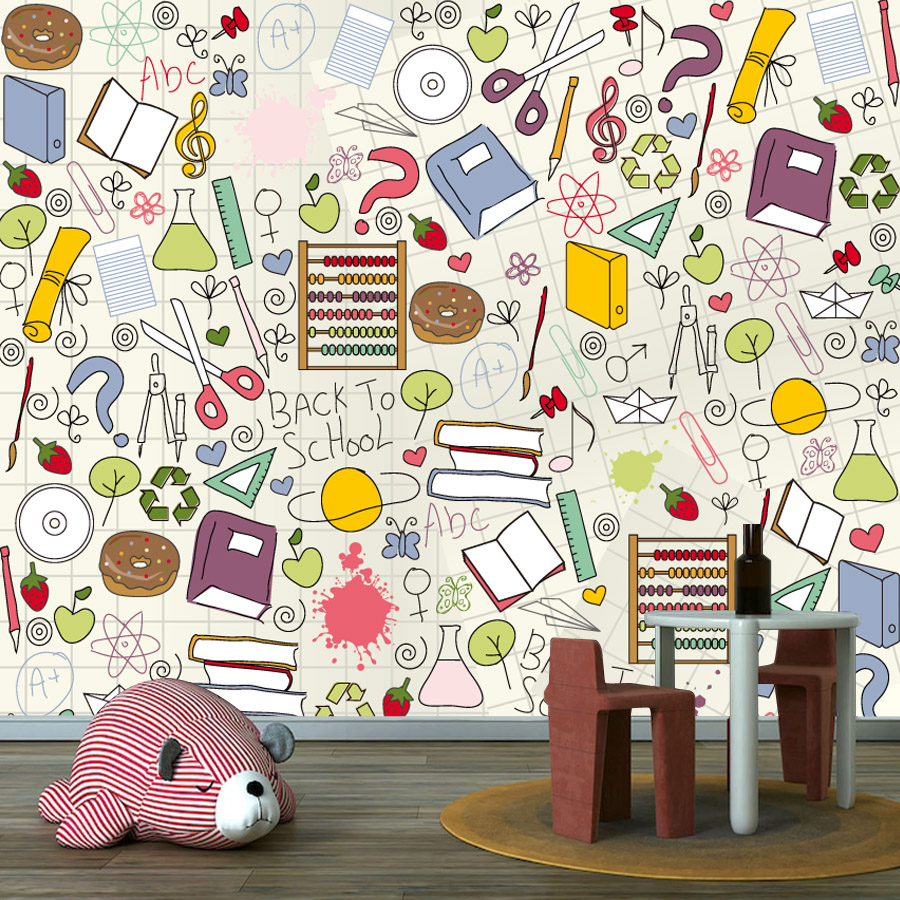 Kids Education Wallpaper - Einfach anzubringende, selbstklebende Tapete für Wohnzimmer,