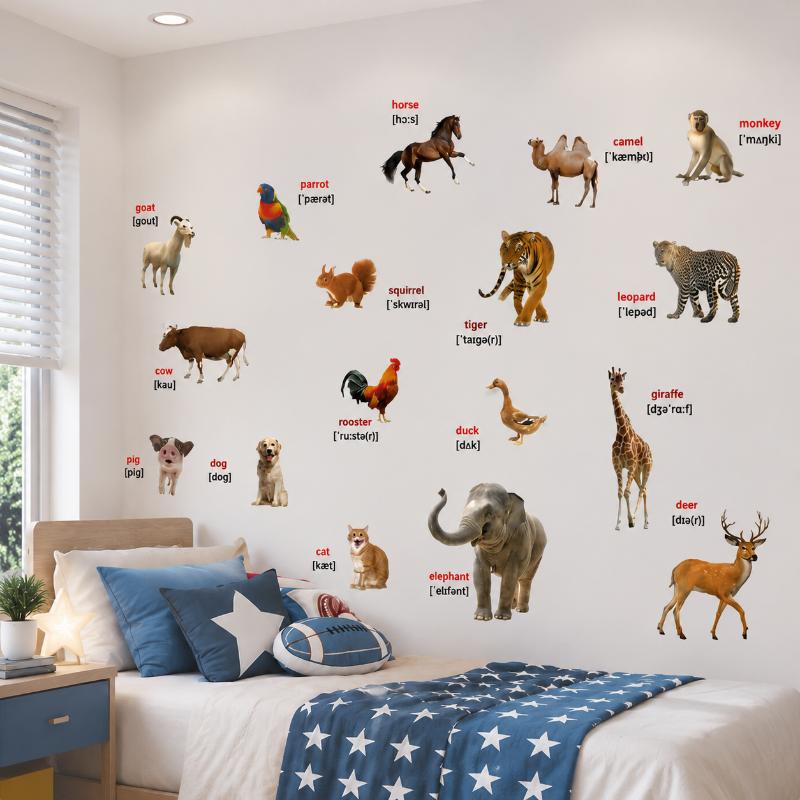 2 Stück Realistische Tierwelt  – Kids Education Wallpaper Bewertung und Preis