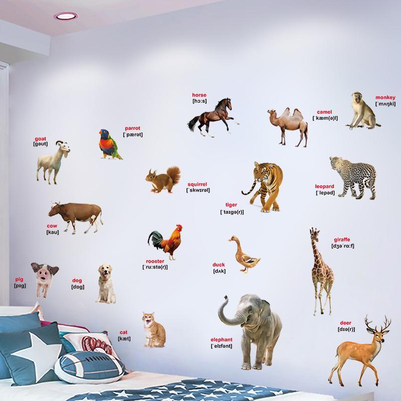 2 Stück Realistische Tierwelt  – Kids Education Wallpaper Bewertung und Preis