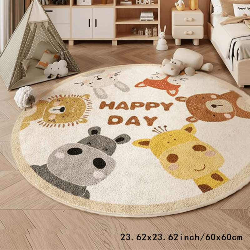 Fröhliche Tiere Runder Teppich – Happy Kids Education Bewertung und Preis