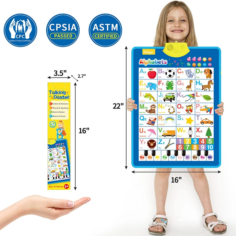 Elektronisches englisches Alph – Kids Educational Posters Bewertung und Preis